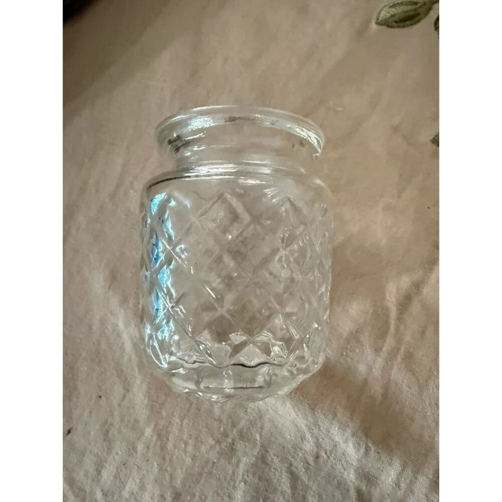 Vintage Quilted Glass Jar Vase